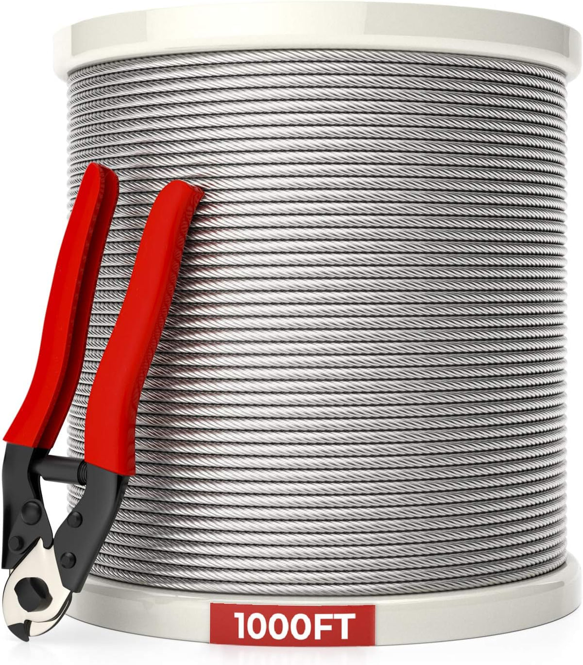1/8 T316 Stainless Steel Cable, 7x7 Strand Core, 1000FT J566154
