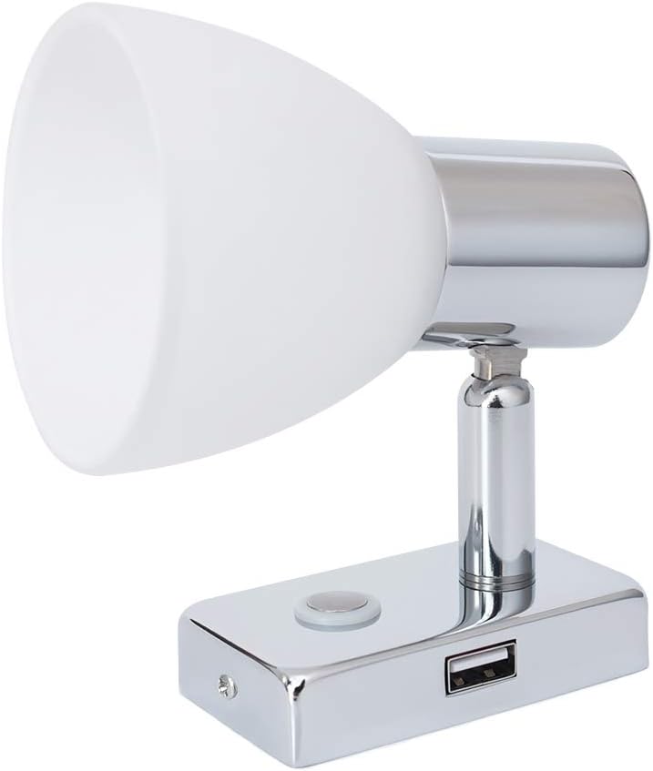 12V LED Reading Light with USB Port Touch Switch Dimmable Warm Two Pack R870732
