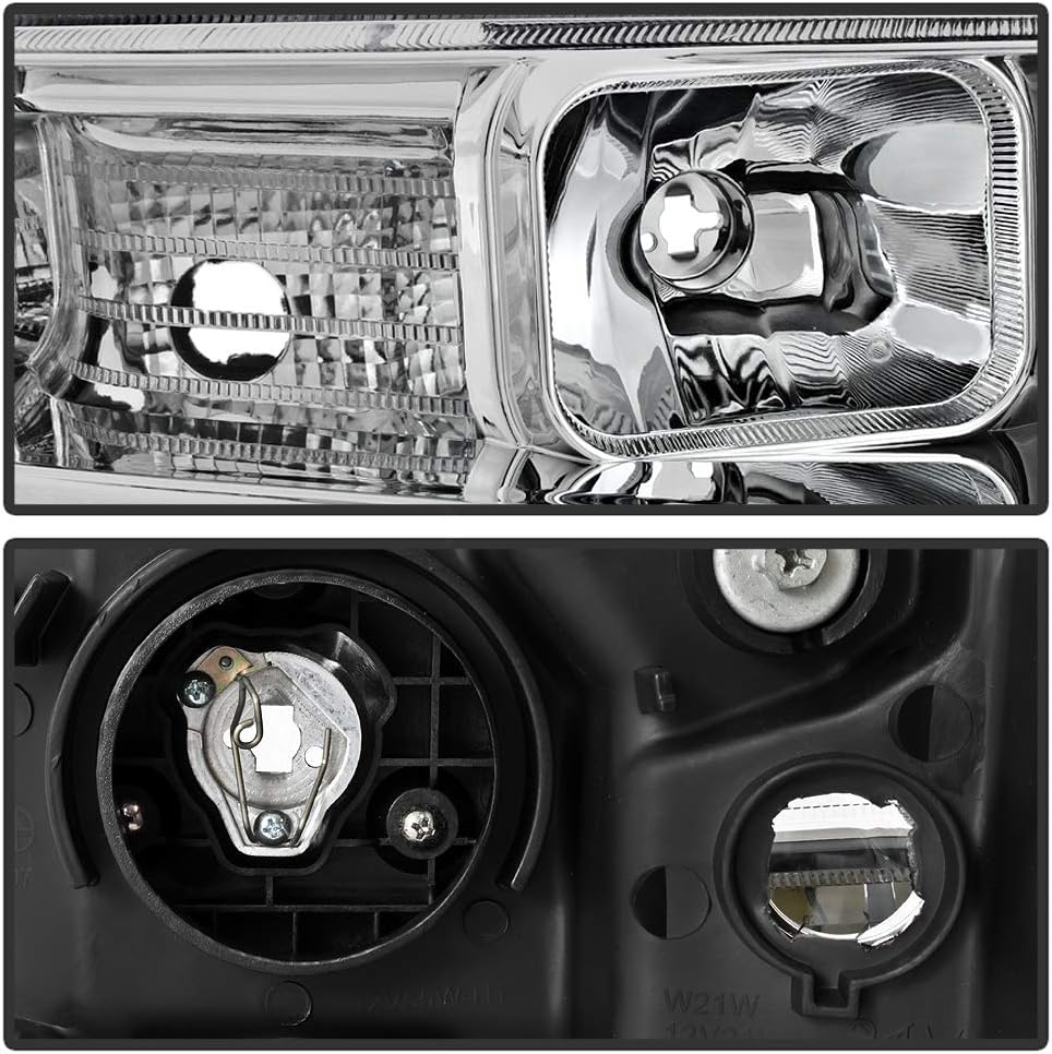 LED Tube Projector Headlights Chrome Housing H6376
