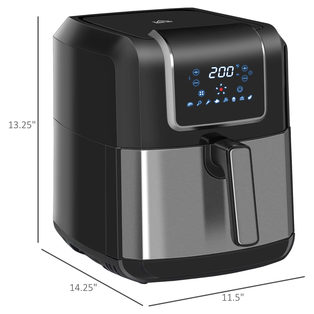 Black 6.9 Quart Air Fryer with Nonstick Basket B1100