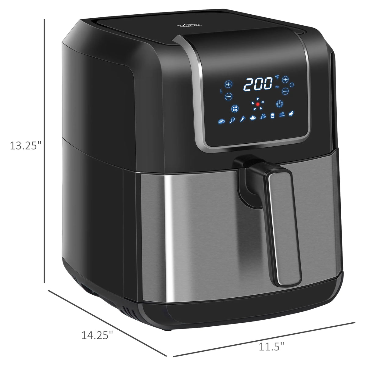 Black 6.9 Quart Air Fryer with Nonstick Basket B1100