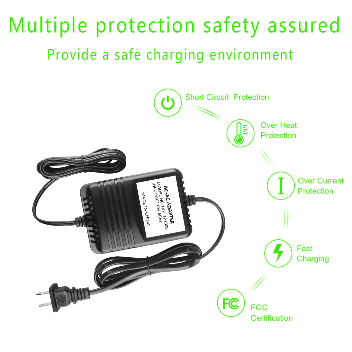 12V AC to AC Adapter Power Supply Cord Charger H6664