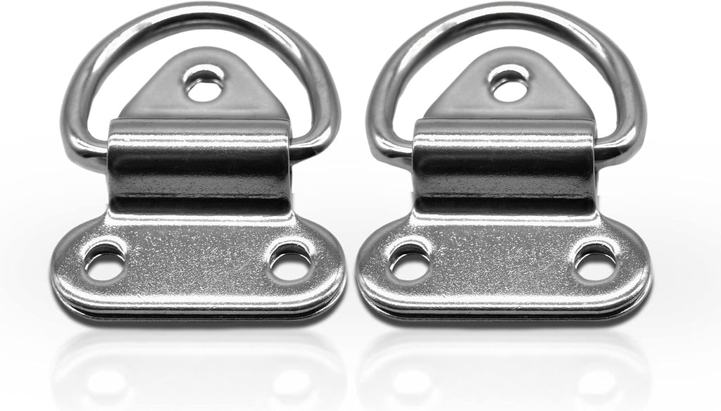 Stainless-Steel D-Shape Folding Pad Eye for Boat Yacht Motorboat Van Caravan Trailers Truck Marine Grade (2 Inches ×2-1/4 Inches) (2 PCS) W538291