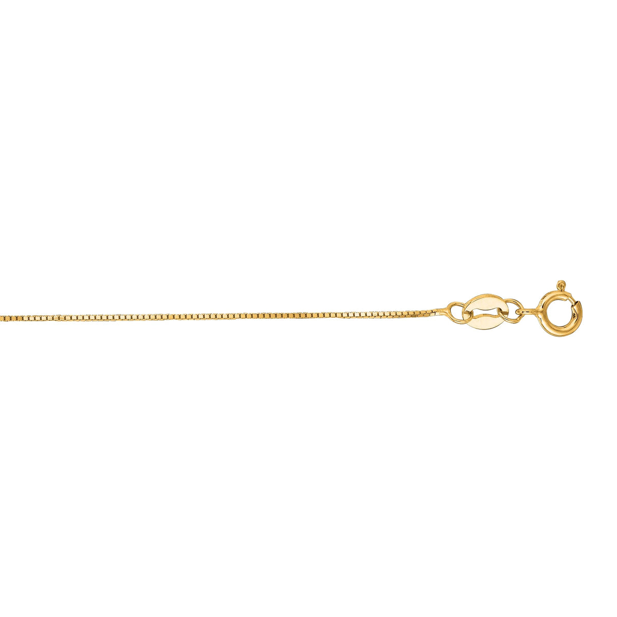 14k Solid Gold Yellow Box Chain Necklace 0.6 mm 13 inches F572