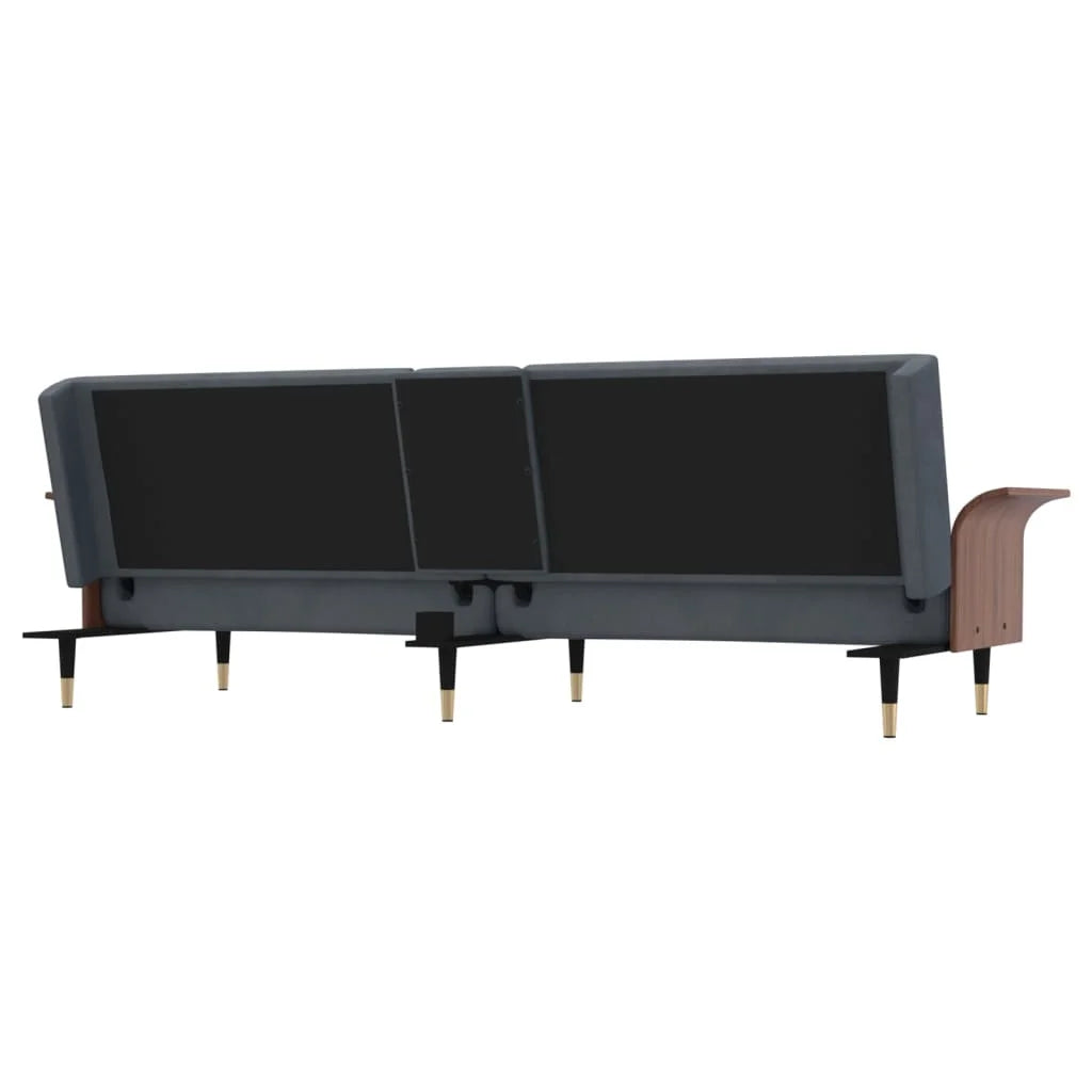 Dark Gray Sofa Bed with Cup Holders F8597