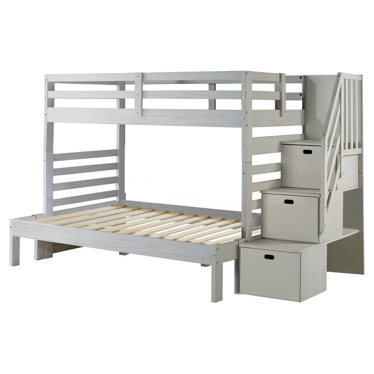Twin-over-Full Wood Bunk Bed with Staircase G6621