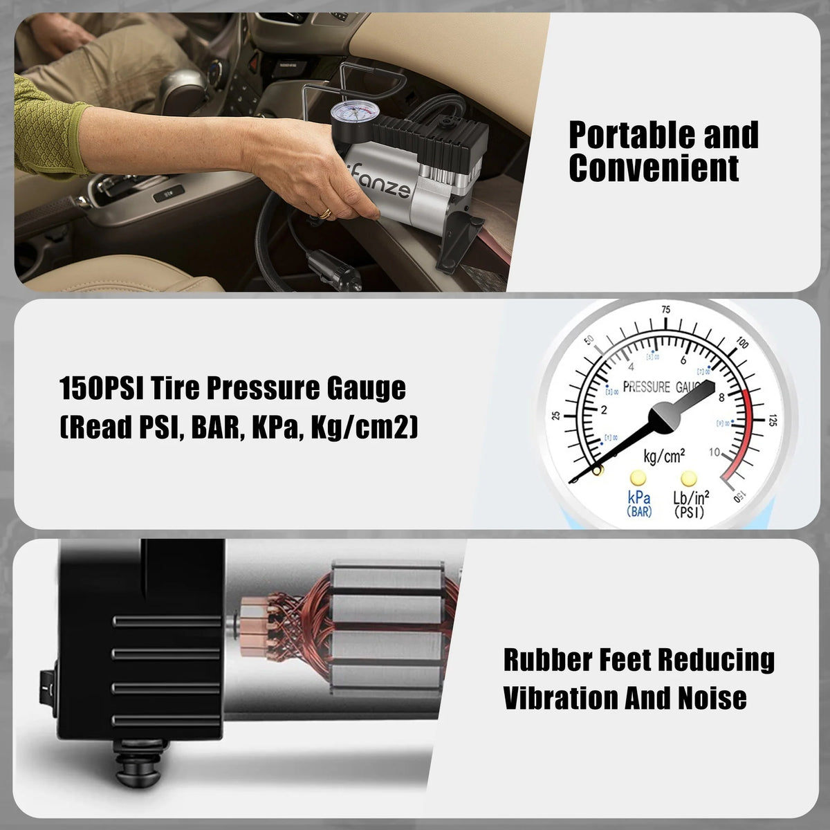 Portable Air Compressor Tire Inflator 12V E4485