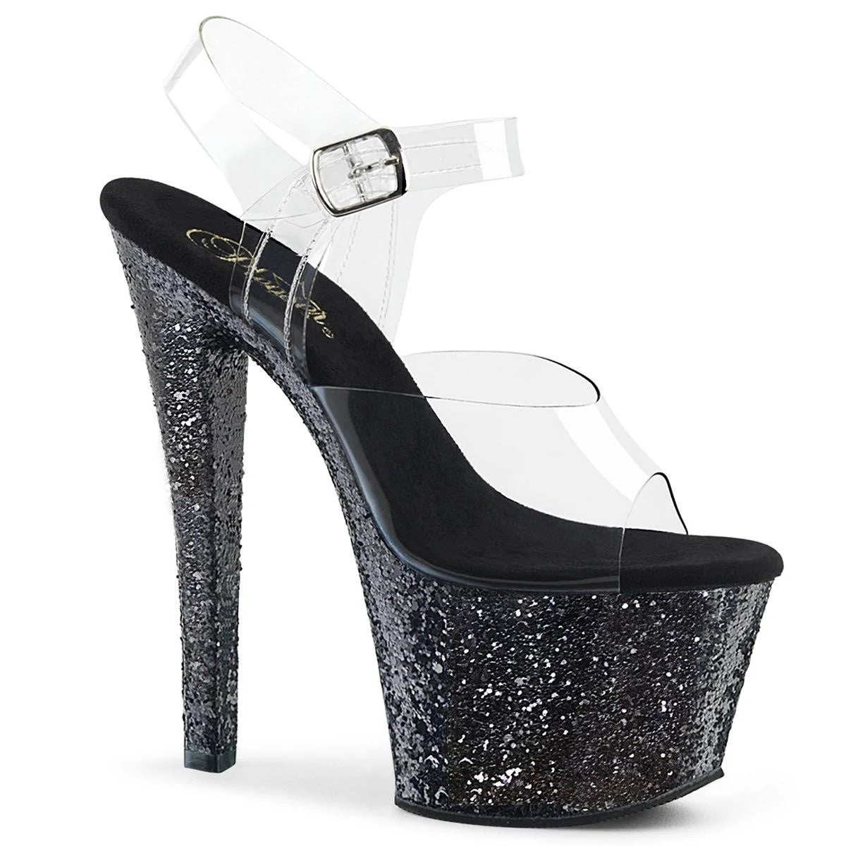 Clear Lavender Glitter Sandals E221489