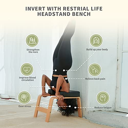 Black Yoga Headstand Bench with Wood and PU Pads K654