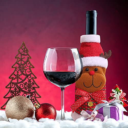 3 Pack Christmas Wine Bottle Bags - Red & Green T19692