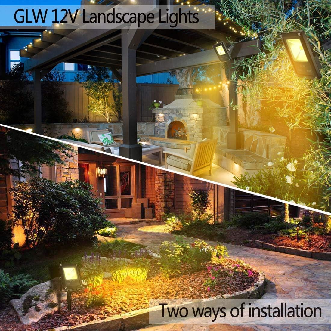 10W LED Landscape Lights 12V Low Voltage Outdoor Spotlights Warm White 3000K IP65 Waterproof 4 Pack S7403
