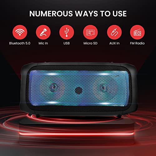 600W Rechargeable Portable Boombox Speaker with Microphone S33224