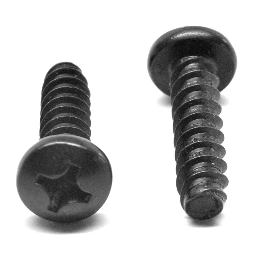 #12-14 x 3/8 Phillips Pan Head Sheet Metal Screw Black Zinc Plated E2314