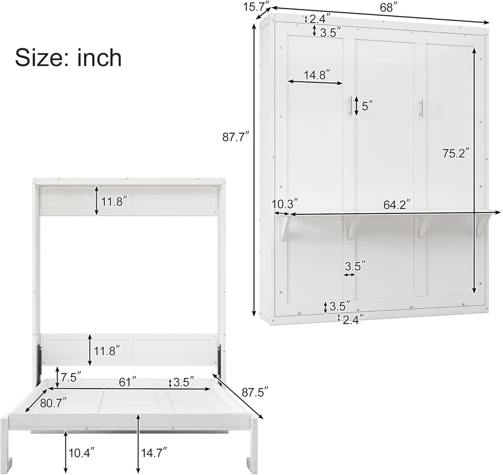 Queen Size Murphy Bed with Desk R891963