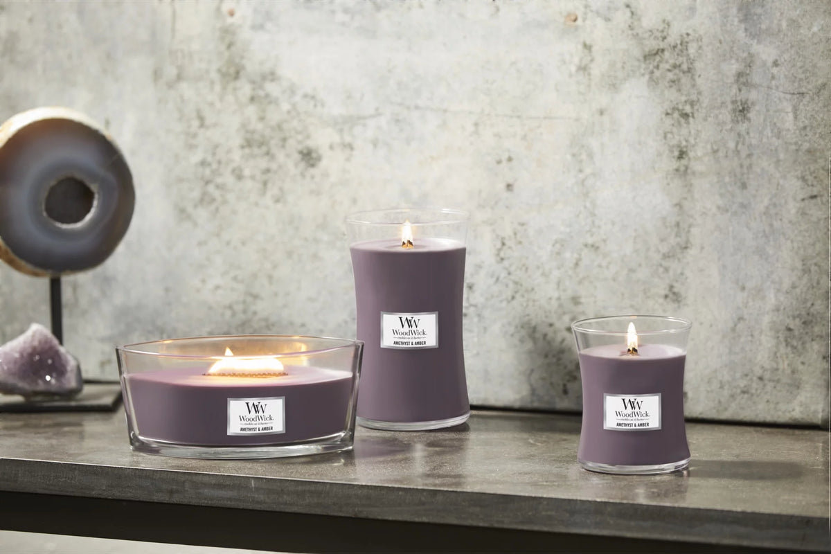 Amethyst & Amber Ellipse Candle J1560