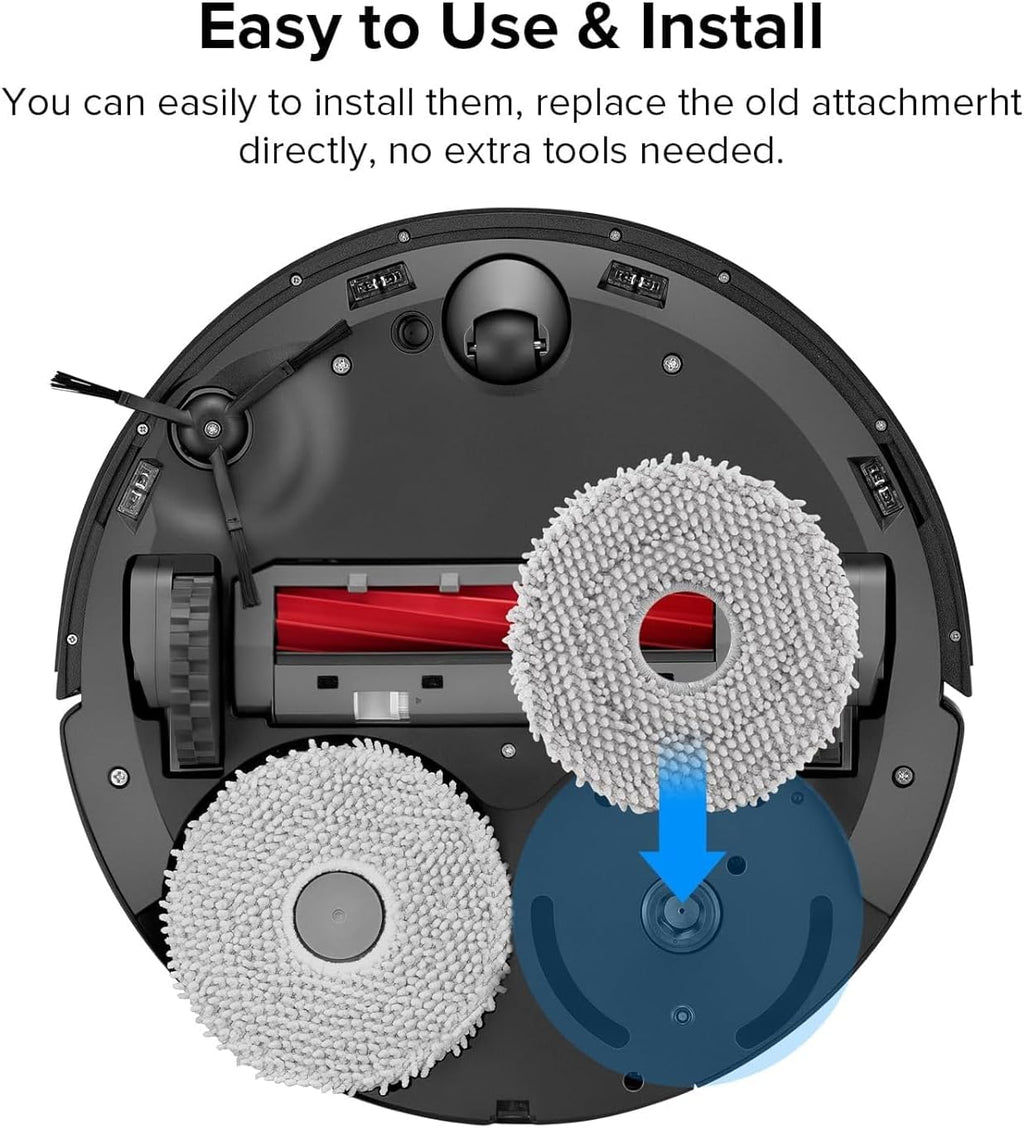 Robot Vacuum and Mop 4 Pack Microfiber Mop Cloths S3018