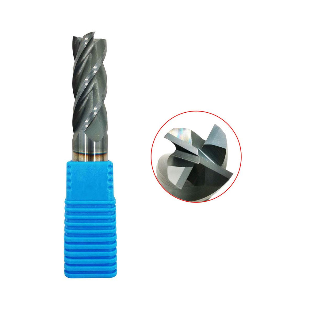 1/2 Carbide Square End Mill 4 Flute AlTiN Coating Pack of 2 B309935