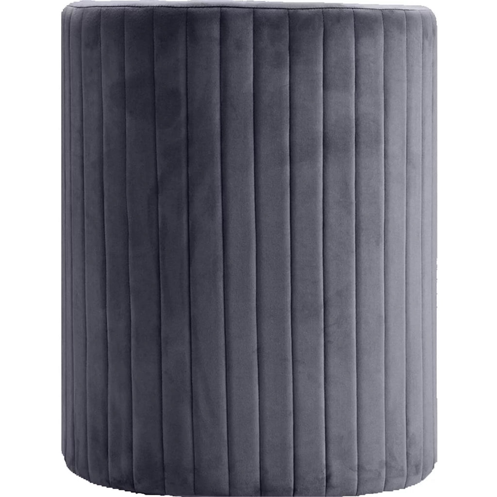 Gray Velvet Round Arm Chair with Ottoman M95153