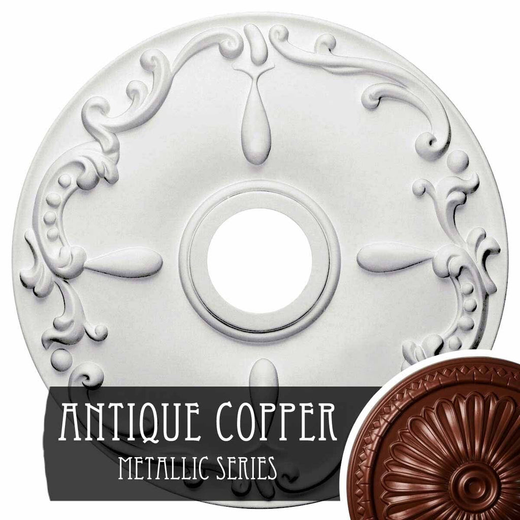 Hand-Painted Antique Copper Ceiling Medallion X961682