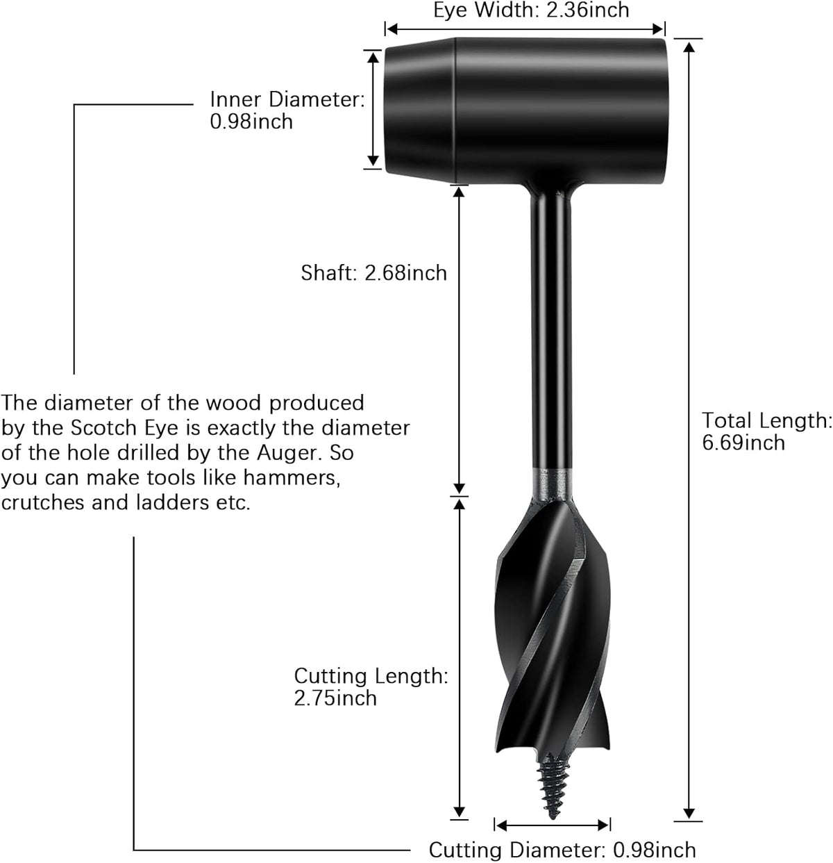 Brown Leather Case Hand Auger Wrench L10054