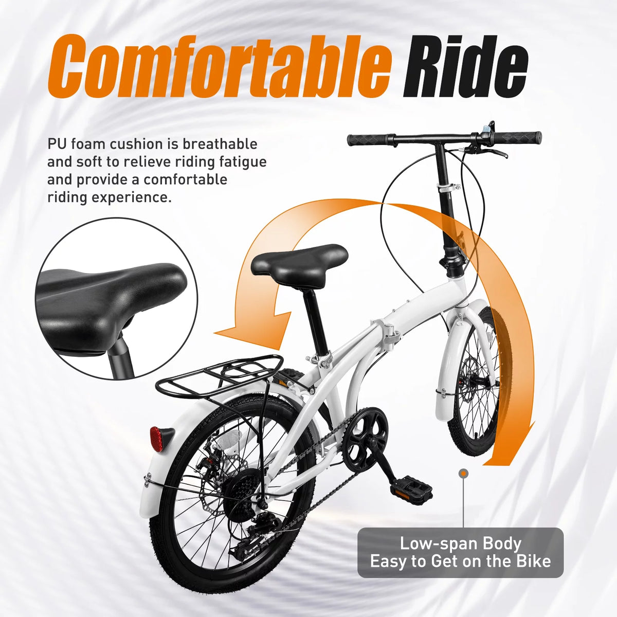 20-inch Wheels 7 Speed Folding Bike High Carbon Steel Bicycle R615590
