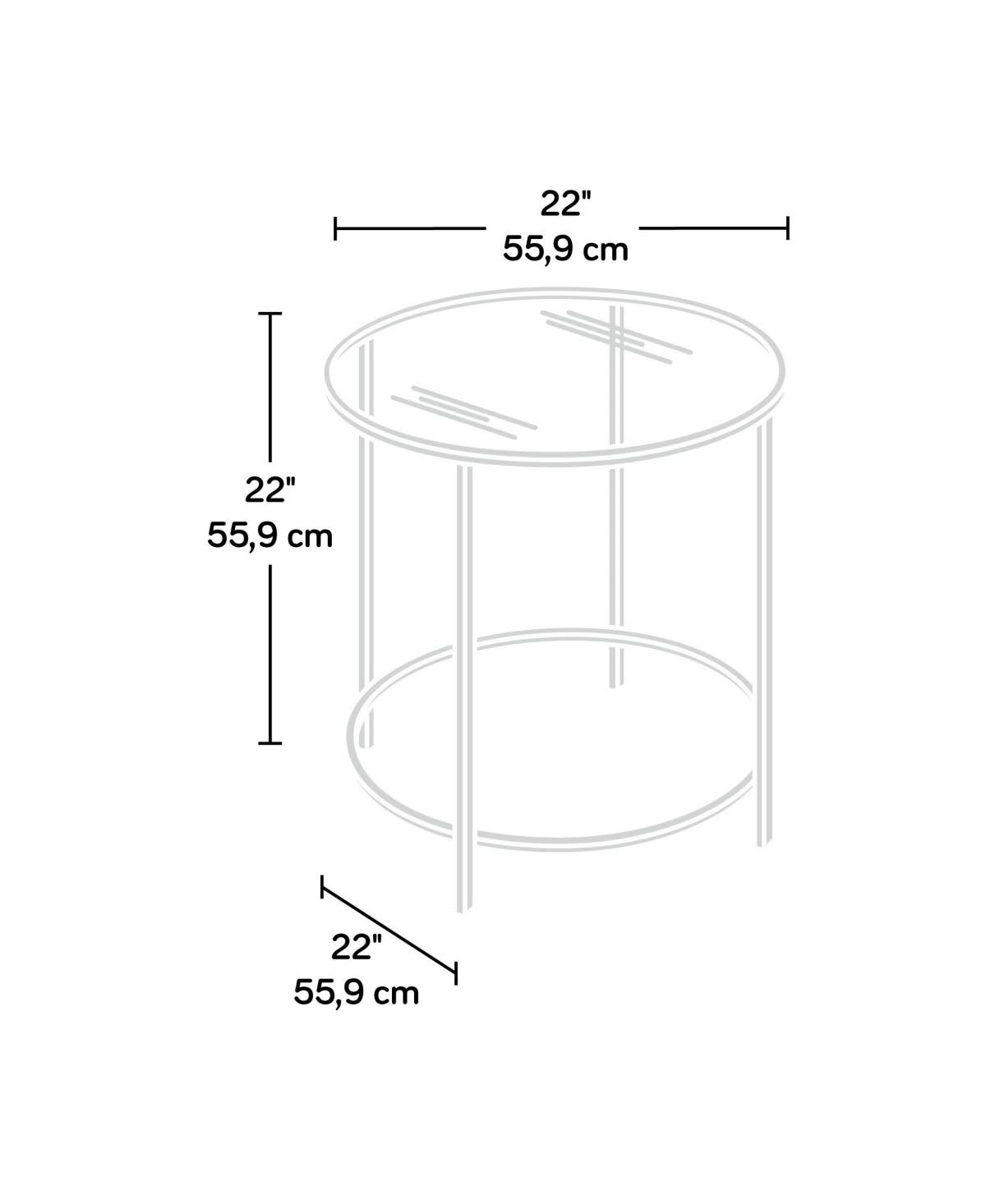 Satin Gold Round End Table H376045