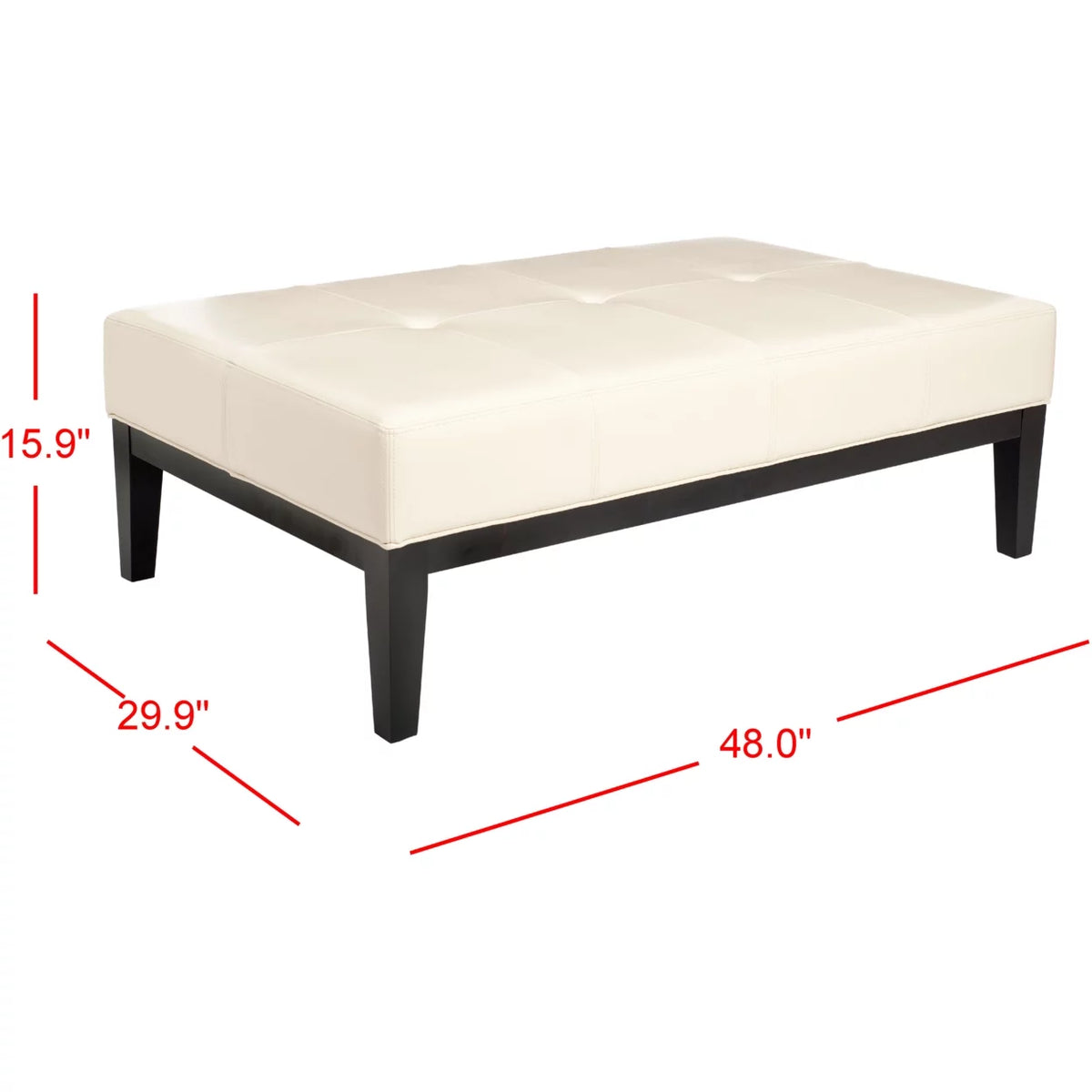 Cream Rectangular Cocktail Ottoman I2379