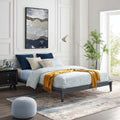 King Wood Platform Bed Frame in Gray B956305