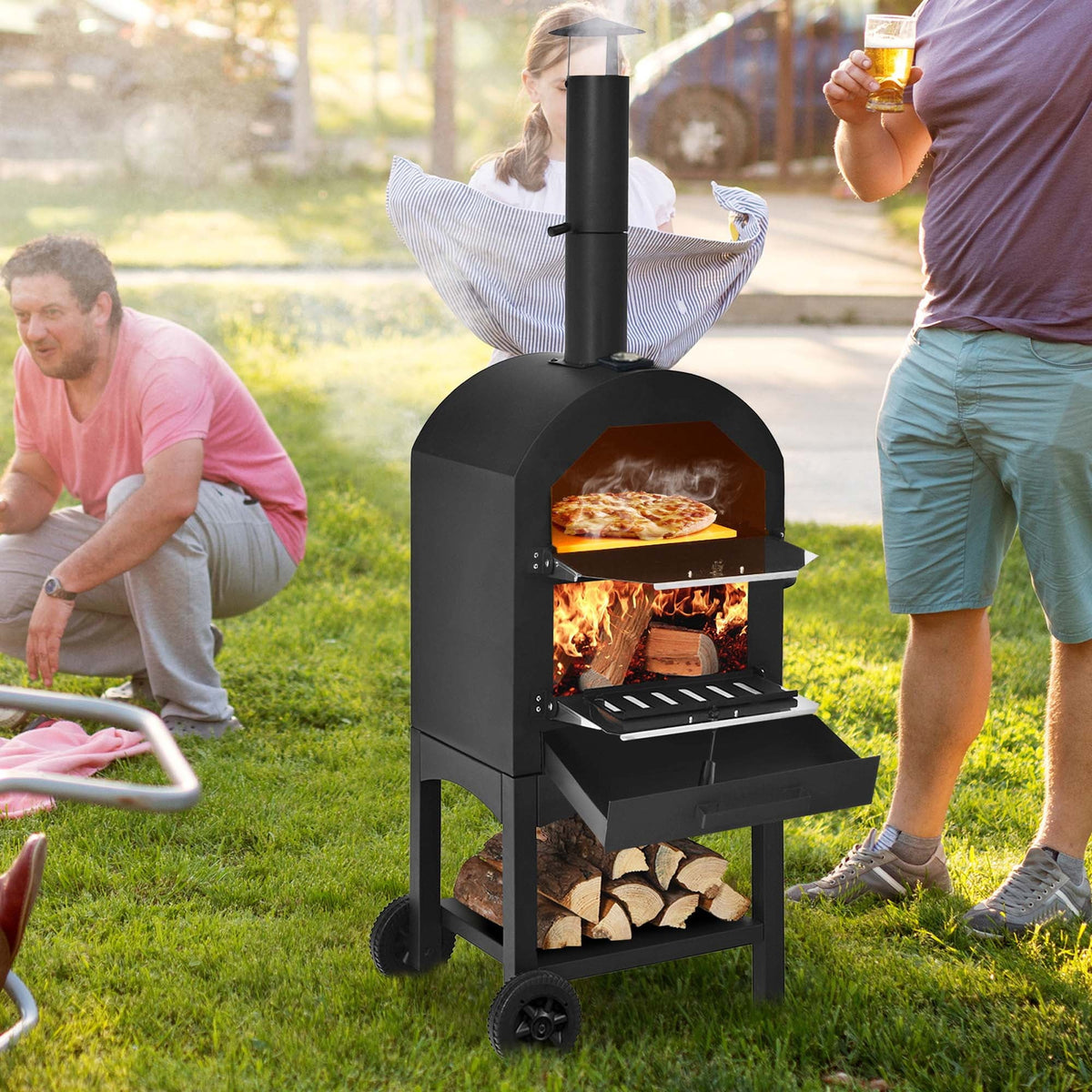 Outdoor Wood Fire Pizza Oven with Pizza Stone D400516
