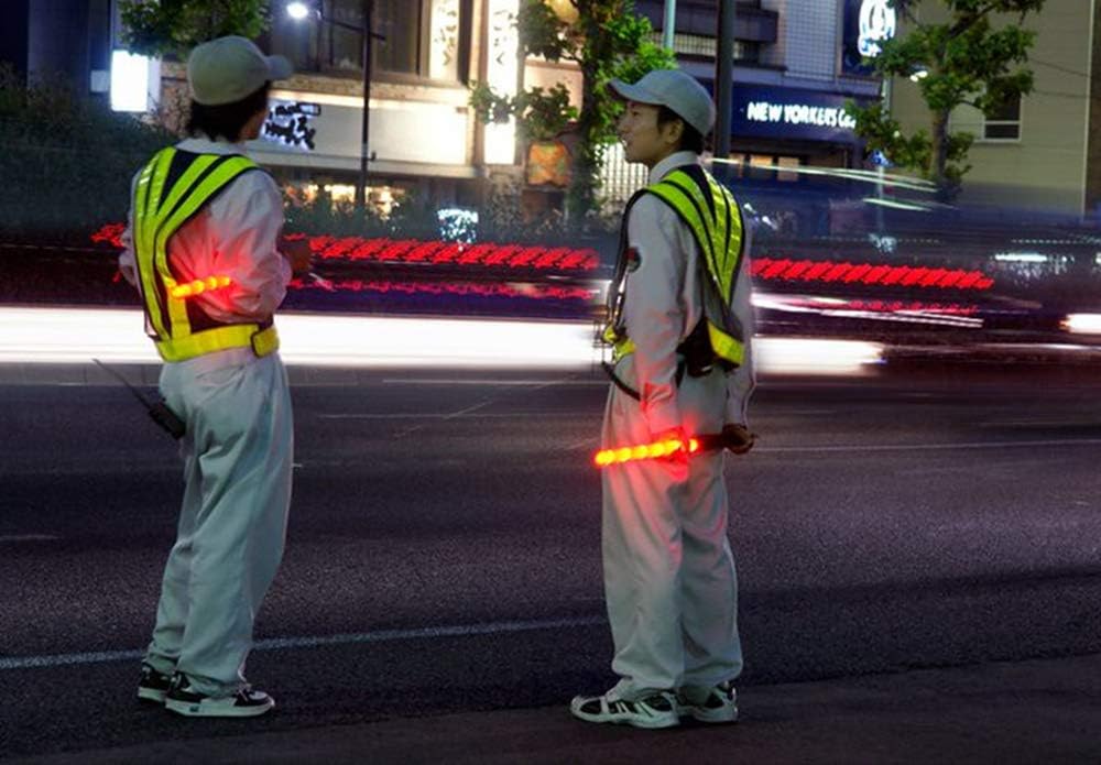 10 Pieces 21-inch Traffic Control Wand with 2 Flashing Modes S7444