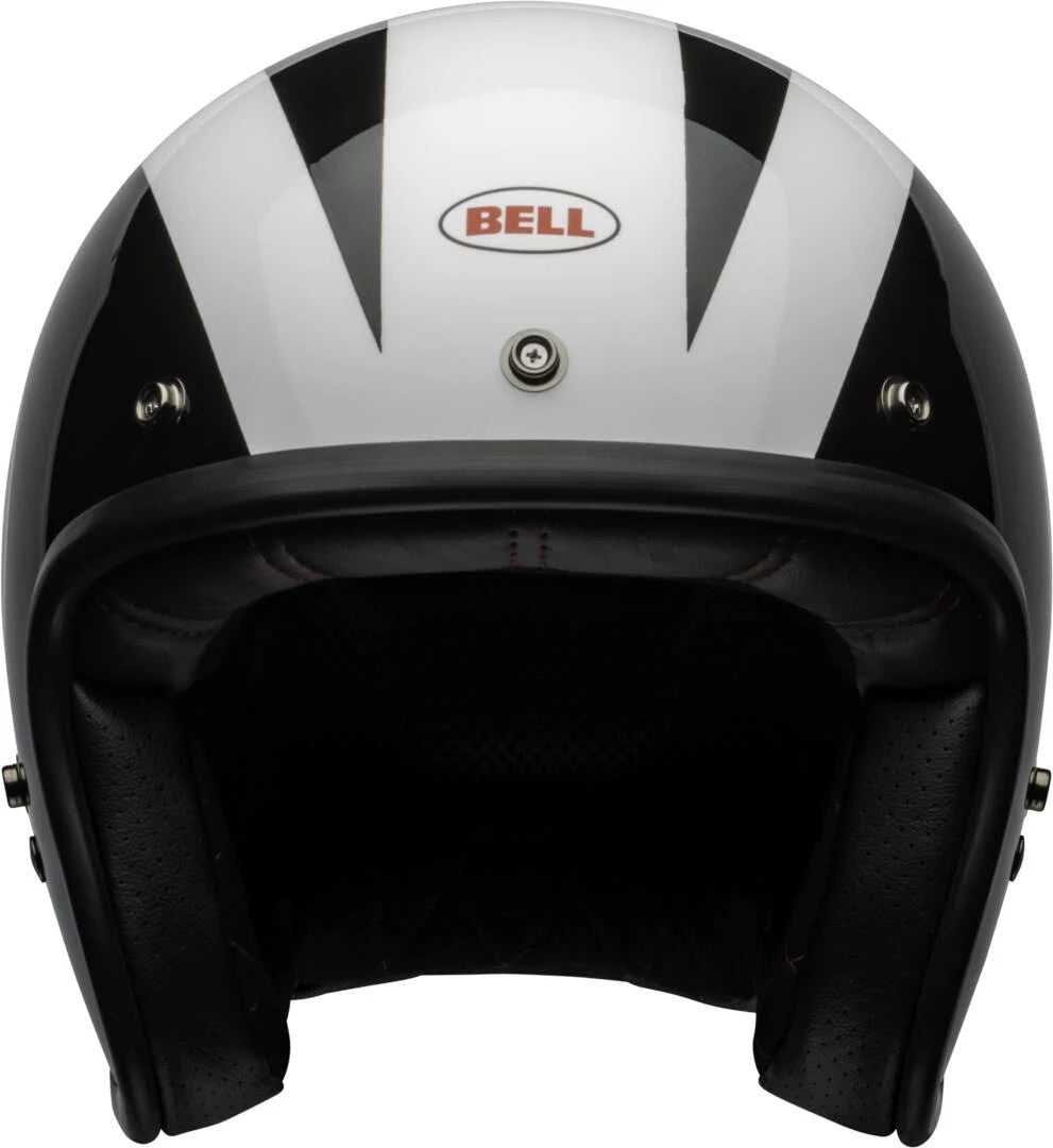 Gloss Black-White Motorcycle Helmet M2454
