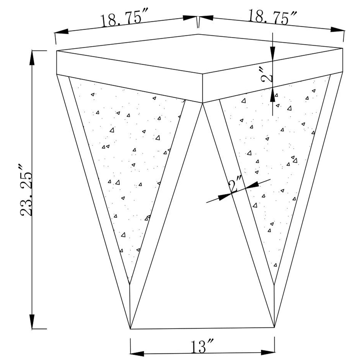 Square End Table with Mirror P79043