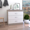 Light Gray & White Three Drawers Dresser T586