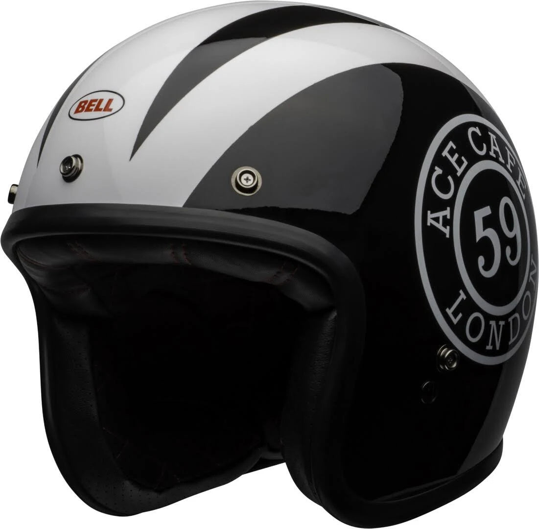 Gloss Black-White Motorcycle Helmet M2454