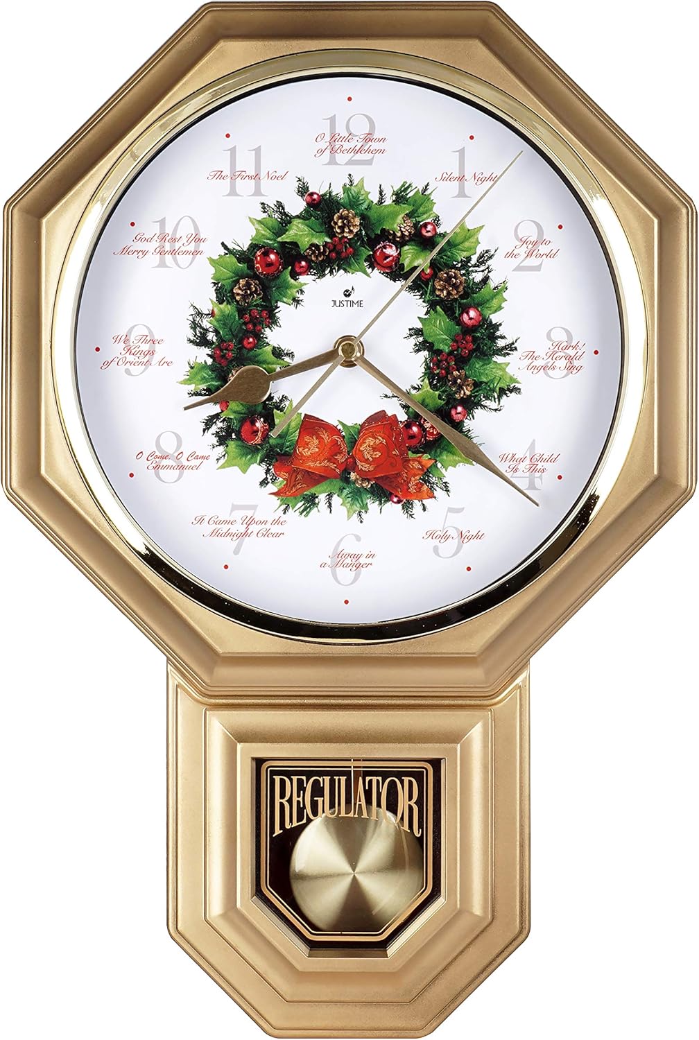 Red Mahogany Plastic Wall Clock J366