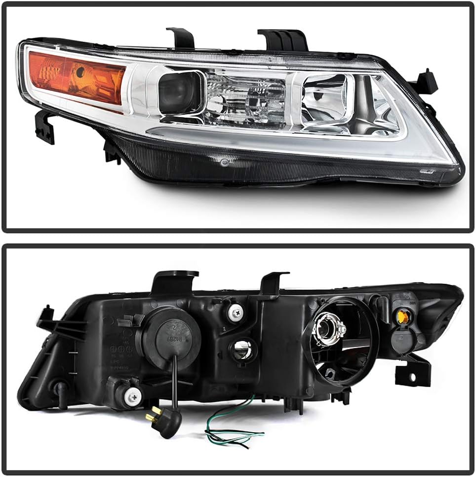 LED Tube Projector Headlights Chrome Housing H6376