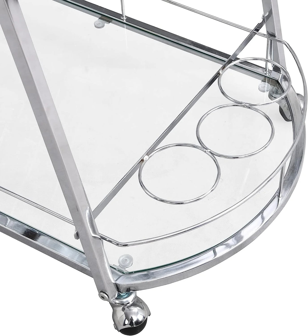 3-Tier Metal Mobile Bar Cart with Wheels & Wine Rack E839