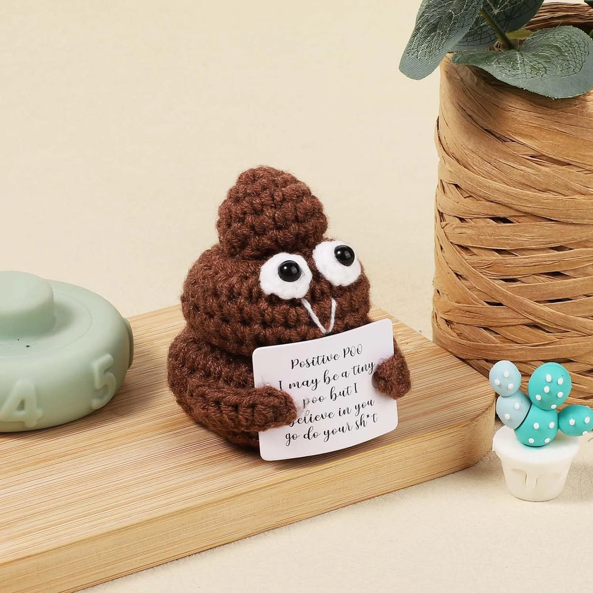 3 Inch Crochet Doll with Positive Cards W604