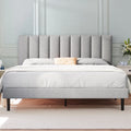 Queen Upholstered Platform Bed Frame Light Gray M23701