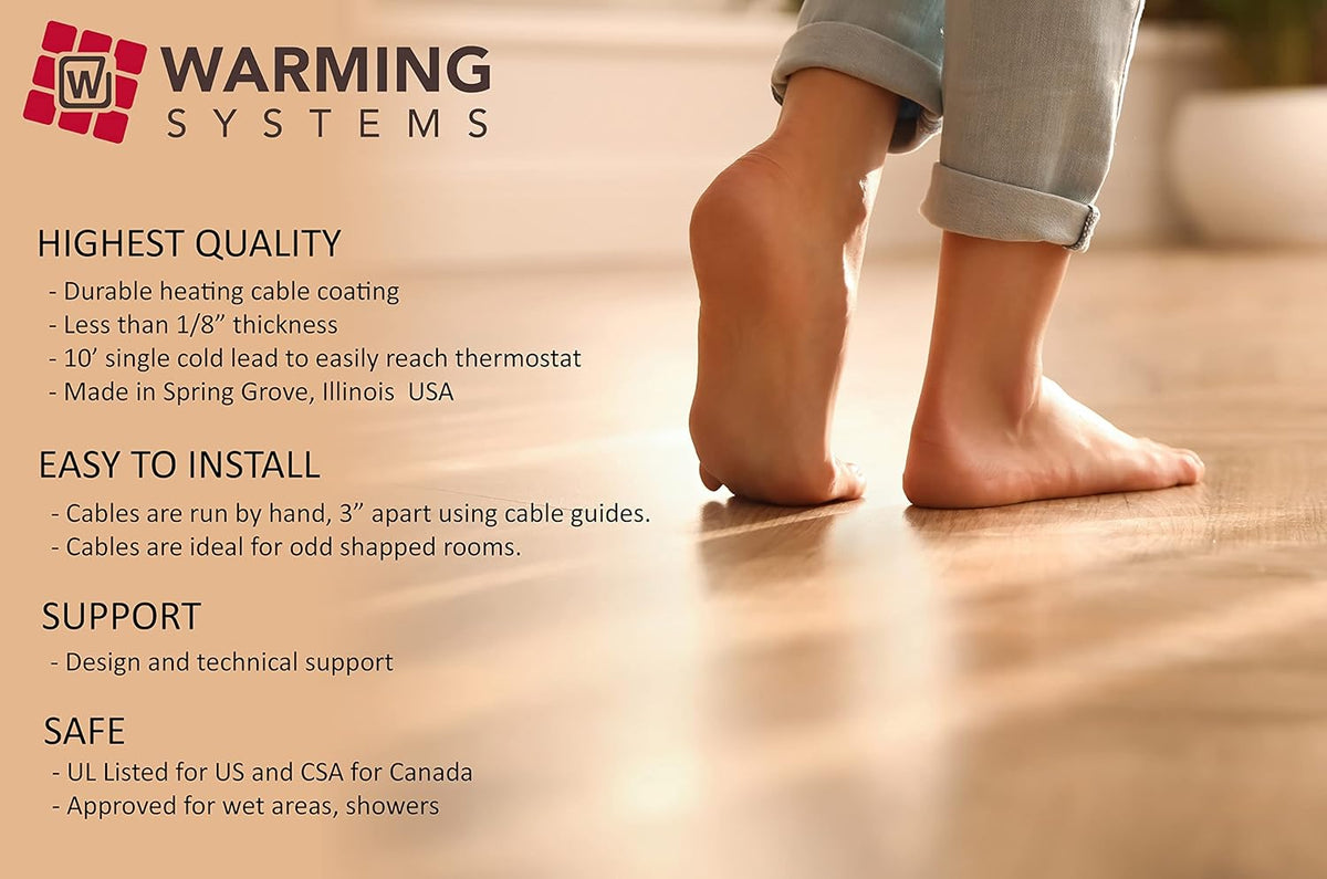 15 Sqft Electric Radiant Floor Heating System with Digital Floor Sensing Thermostat N54130