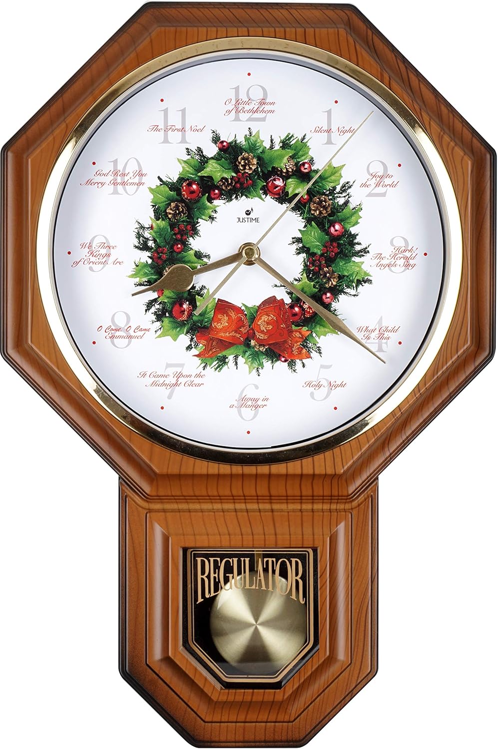 Red Mahogany Plastic Wall Clock J366