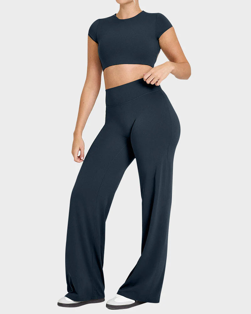 High-Waisted Wide-Leg Yoga Pants W982019