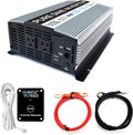1000W Pure Sine Wave Inverter 12V DC to 120V AC with 2 AC Outlets and USB Port Z253164