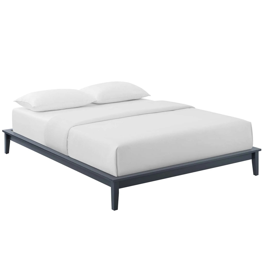 King Wood Platform Bed Frame in Gray B956305