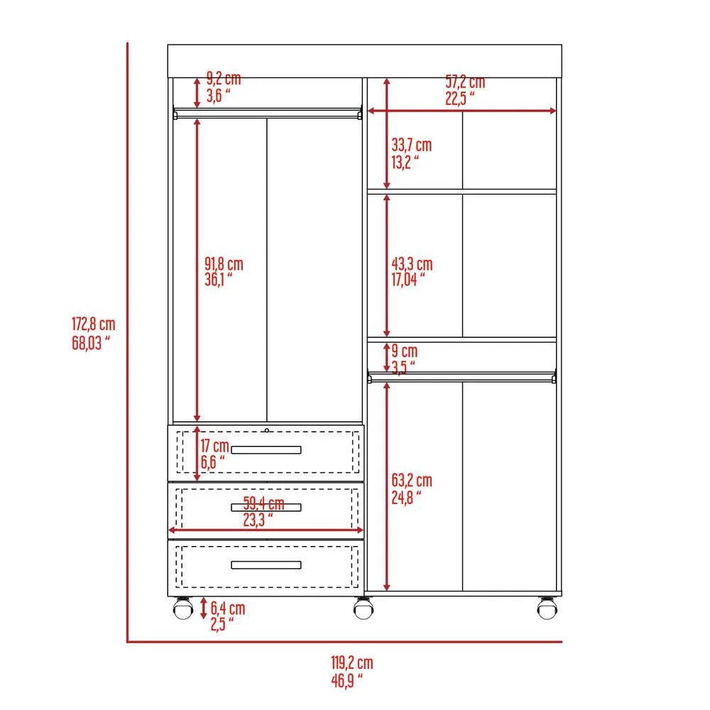 Black Mobile Armoire R70963