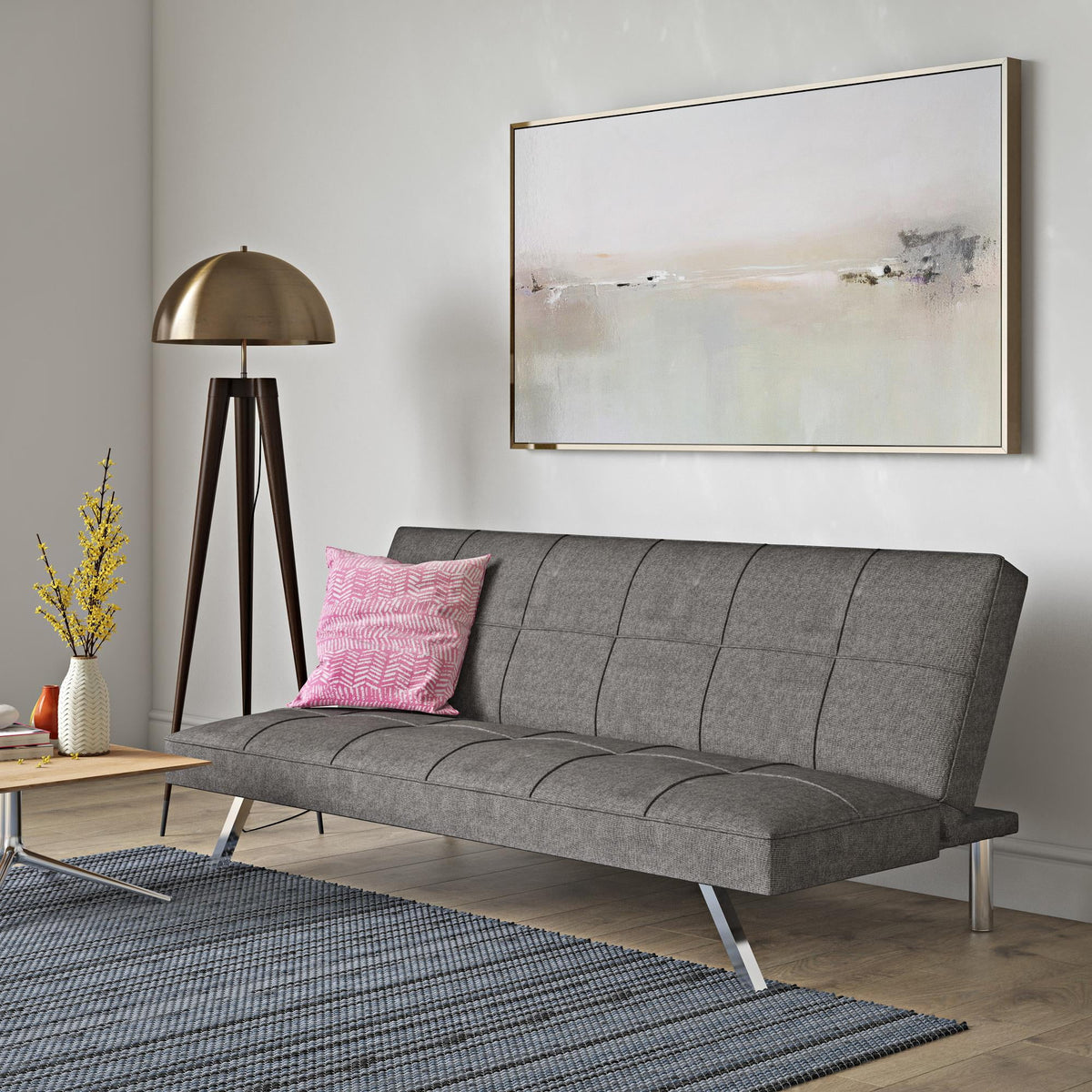 Metal Frame Stainless Leg Futon Sofa Bed I990732