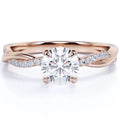 1 Carat Round Cut Moissanite Engagement Ring B4412