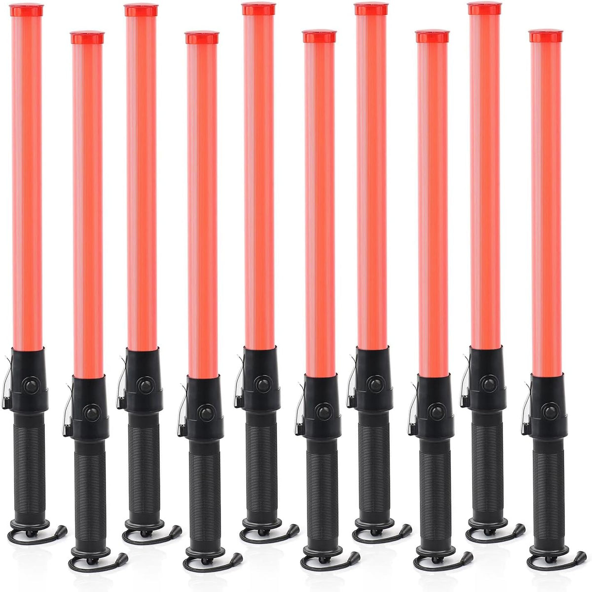 10 Pieces 21-inch Traffic Control Wand with 2 Flashing Modes S7444